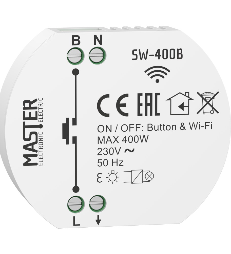 SW-400B Έξυπνος Διακόπτης Κυτίου WiFi
